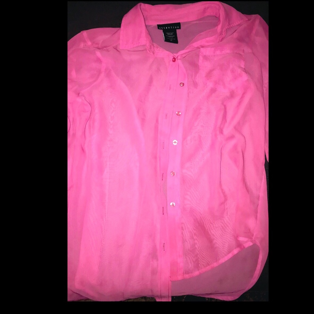 Small see-through button up